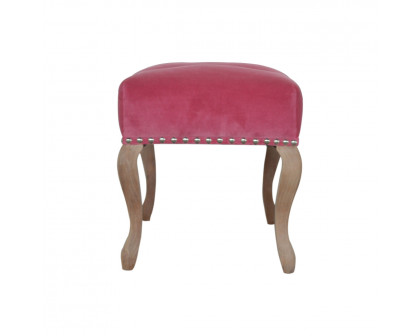 Artisan French Style Bench - Pink, Velvet