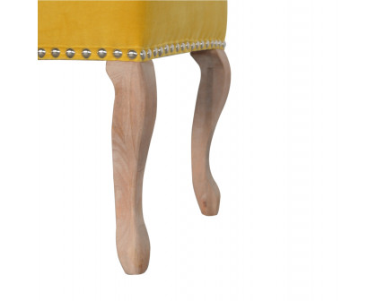 Artisan French Style Bench - Mustard, Velvet