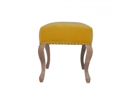 Artisan French Style Bench - Mustard, Velvet