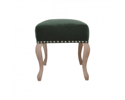 Artisan French Style Bench - Emerald Green, Velvet