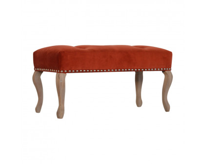 Artisan French Style Bench - Rust, Velvet