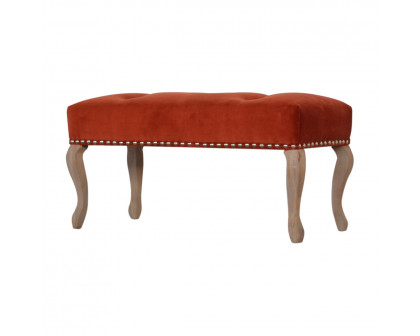 Artisan French Style Bench - Rust, Velvet