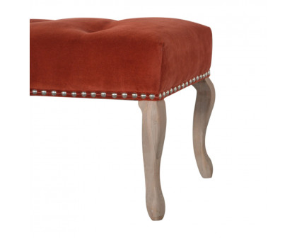 Artisan French Style Bench - Rust, Velvet