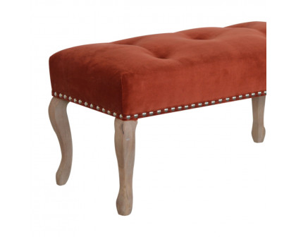 Artisan French Style Bench - Rust, Velvet