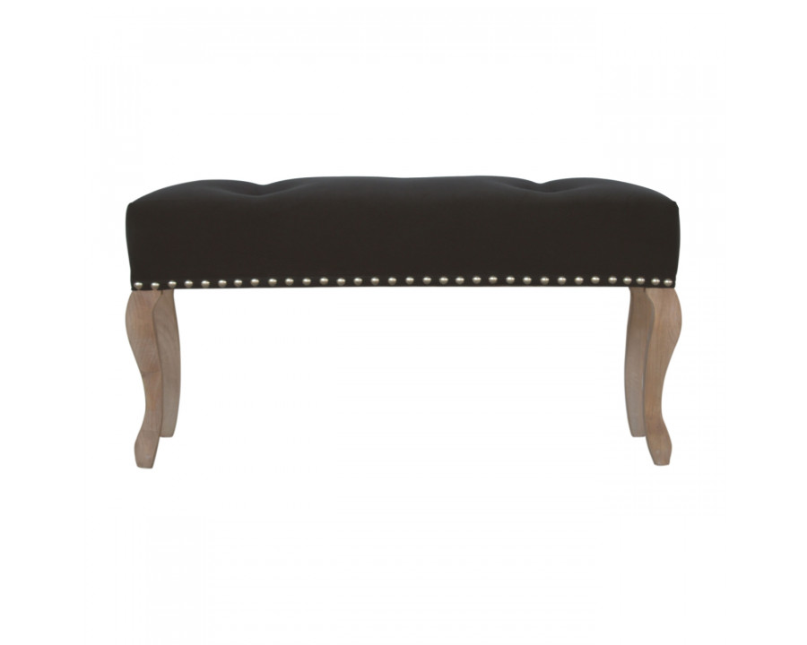 Artisan French Style Bench - Black, Velvet