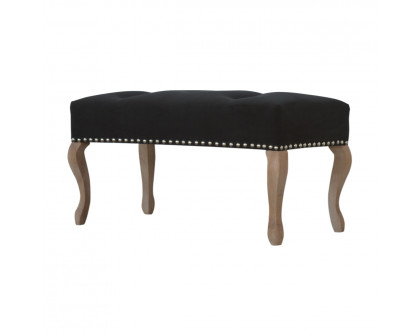 Artisan French Style Bench - Black, Velvet