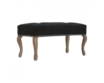 Artisan French Style Bench - Black, Velvet