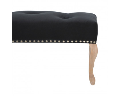 Artisan French Style Bench - Black, Velvet