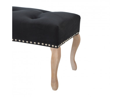 Artisan French Style Bench - Black, Velvet