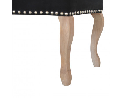 Artisan French Style Bench - Black, Velvet