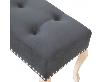 Artisan French Style Bench - Black, Velvet