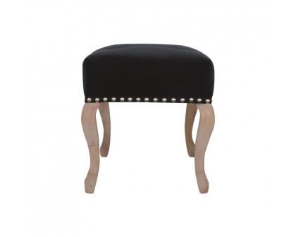 Artisan French Style Bench - Black, Velvet