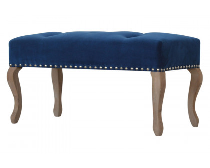 Artisan French Style Bench - Royal Blue, Velvet