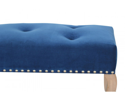 Artisan French Style Bench - Royal Blue, Velvet