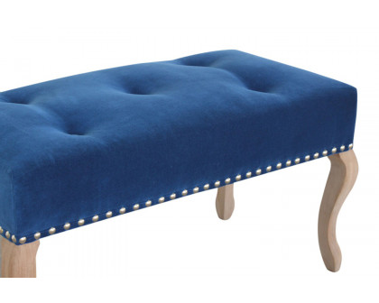 Artisan French Style Bench - Royal Blue, Velvet