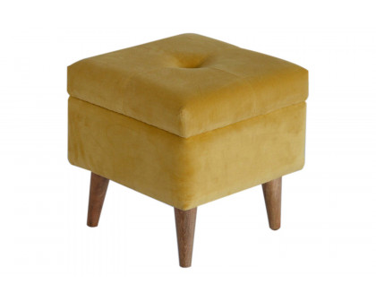 Artisan - Velvet Storage Footstool in Mustard