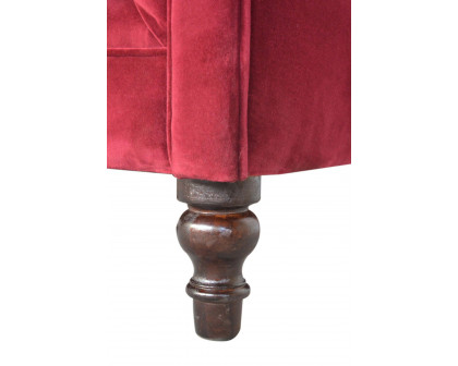 Artisan Chesterfield Sofa with 2 Seater - Wine Red, Velvet