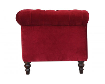 Artisan Chesterfield Sofa with 2 Seater - Wine Red, Velvet