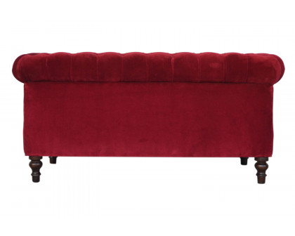 Artisan Chesterfield Sofa with 2 Seater - Wine Red, Velvet