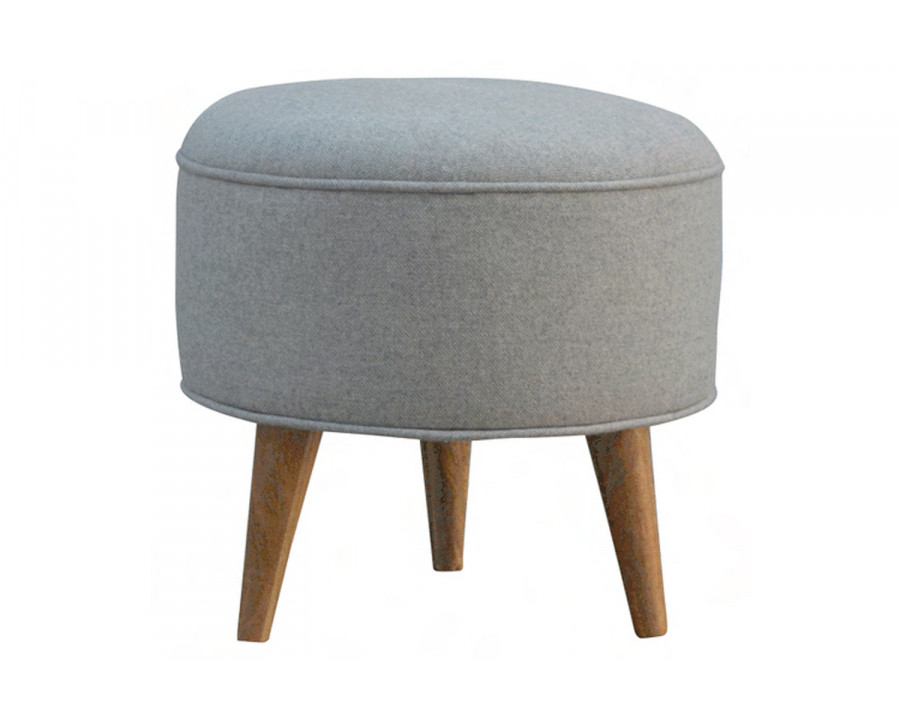 Artisan Nordic Style Footstool - Gray, Tweed