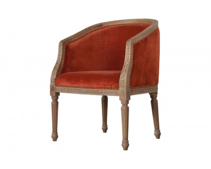 Artisan Velvet Occasional Chair - Brick Red