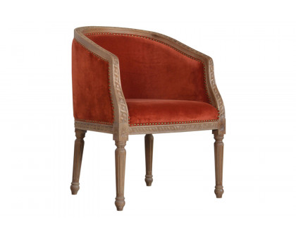 Artisan Velvet Occasional Chair - Brick Red