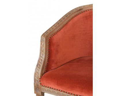 Artisan Velvet Occasional Chair - Brick Red