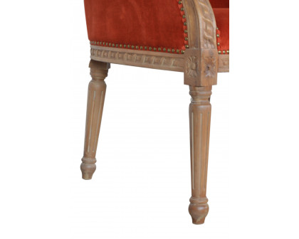 Artisan Velvet Occasional Chair - Brick Red