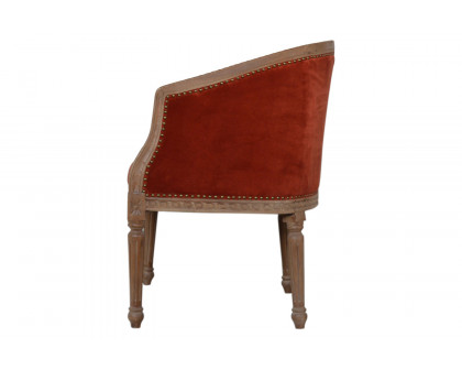 Artisan Velvet Occasional Chair - Brick Red