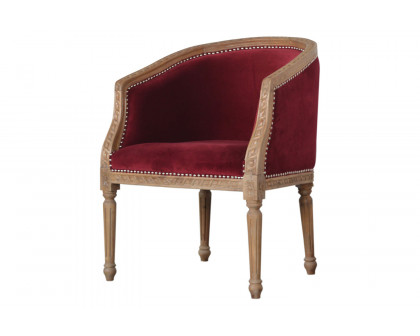 Artisan Velvet Occasional Chair - Wine Red