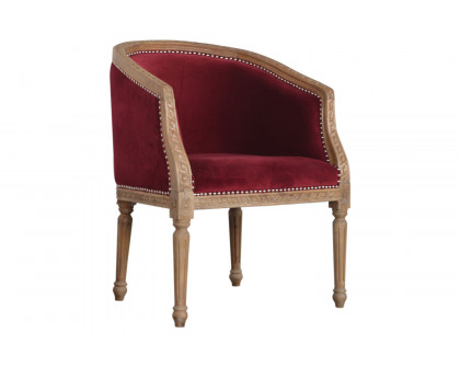 Artisan Velvet Occasional Chair - Wine Red