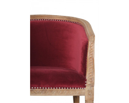 Artisan Velvet Occasional Chair - Wine Red