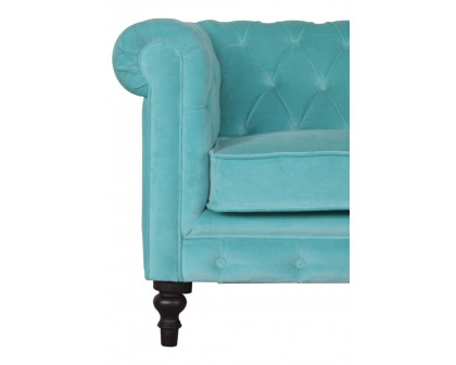 Artisan Chesterfield Sofa with 2 Seater - Aqua, Velvet