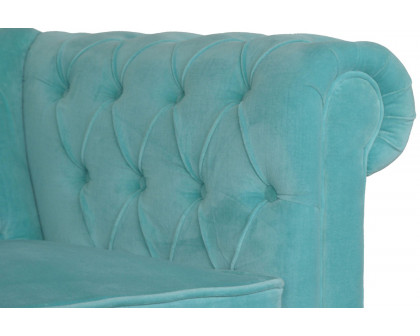 Artisan Chesterfield Sofa with 2 Seater - Aqua, Velvet