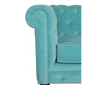 Artisan Chesterfield Sofa with 2 Seater - Aqua, Velvet