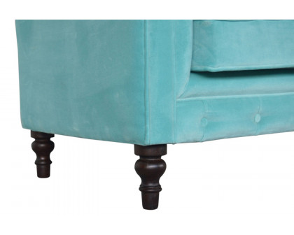 Artisan Chesterfield Sofa with 2 Seater - Aqua, Velvet