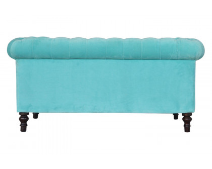 Artisan Chesterfield Sofa with 2 Seater - Aqua, Velvet