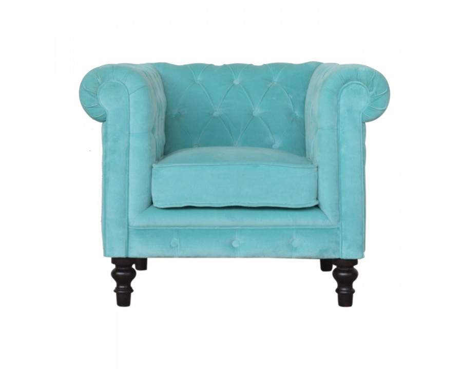 Artisan - Chesterfield Armchair in Aqua, Velvet