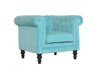 Artisan™ Chesterfield Armchair - Aqua, Velvet