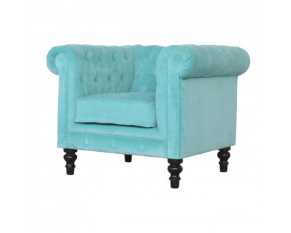 Artisan™ Chesterfield Armchair - Aqua, Velvet