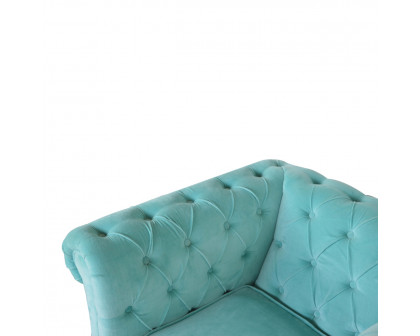 Artisan™ Chesterfield Armchair - Aqua, Velvet