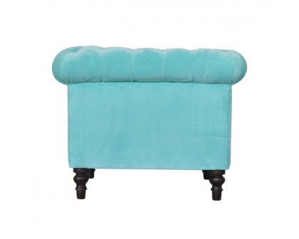 Artisan™ Chesterfield Armchair - Aqua, Velvet