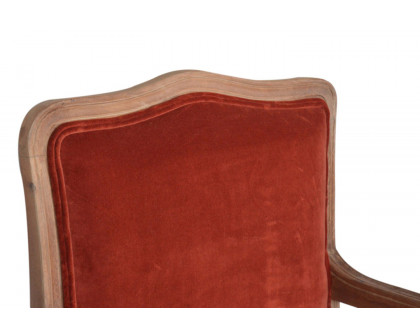 Artisan™ Carved French Chair - Brick Red, Velvet