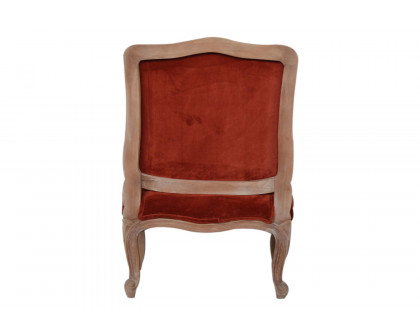 Artisan™ Carved French Chair - Brick Red, Velvet