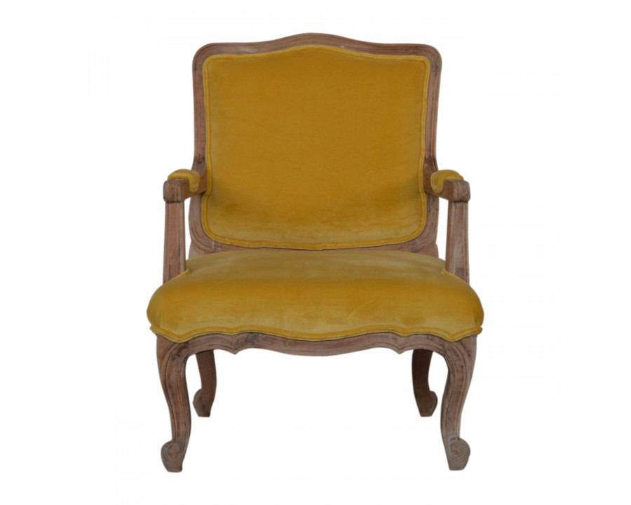 Artisan - French Style Chair in Mustard, Velvet