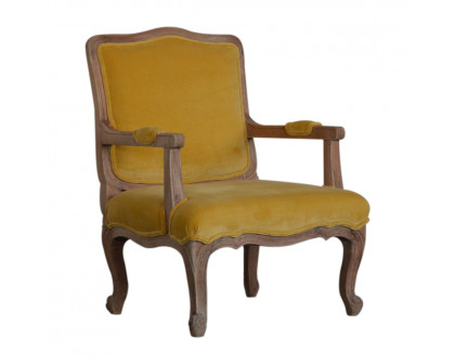 Artisan™ French Style Chair - Mustard, Velvet