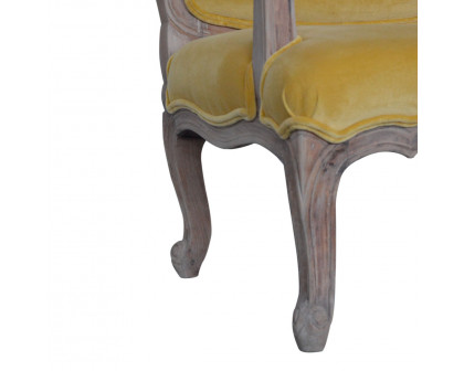 Artisan™ French Style Chair - Mustard, Velvet