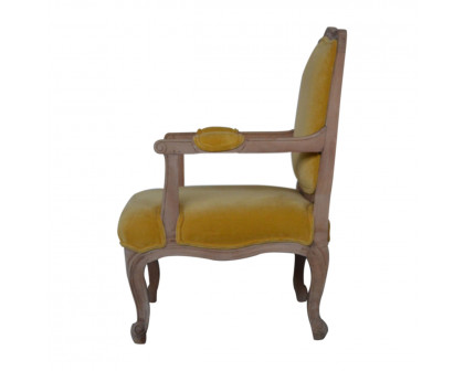 Artisan™ French Style Chair - Mustard, Velvet