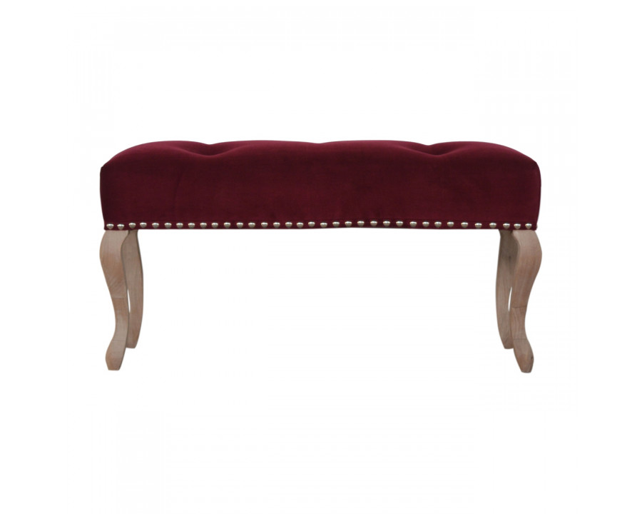 Artisan French Style Bench - Wine Red