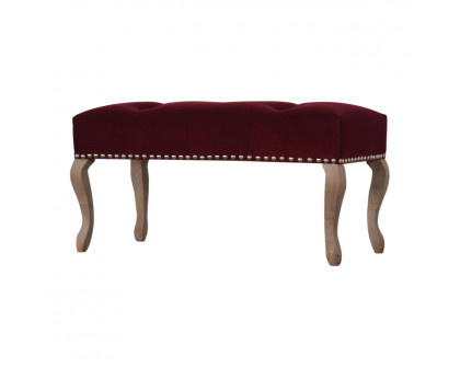 Artisan French Style Bench - Wine Red